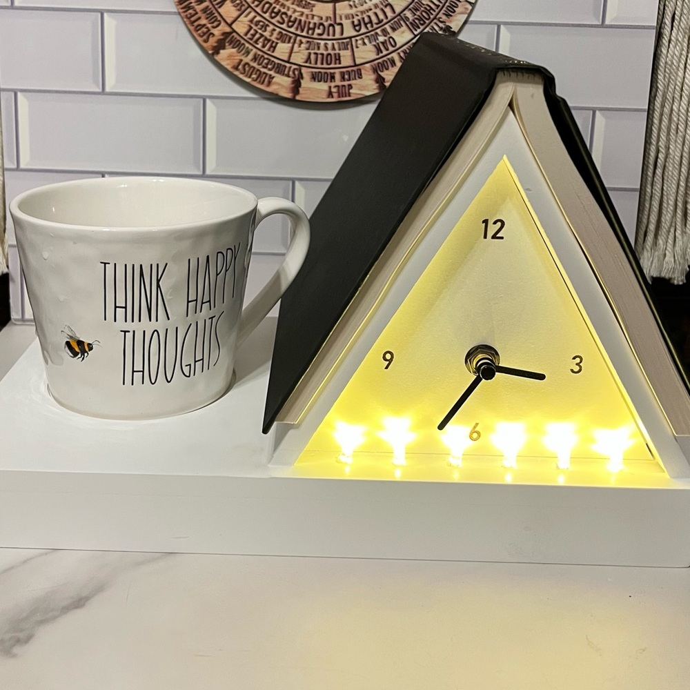 Book Rest Clock w/Light and Storage